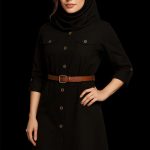 مانتو دانشجویی کمربند چرم