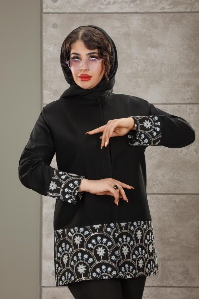 مانتو کرپ سوزن دوزی