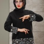 مانتو کرپ سوزن دوزی