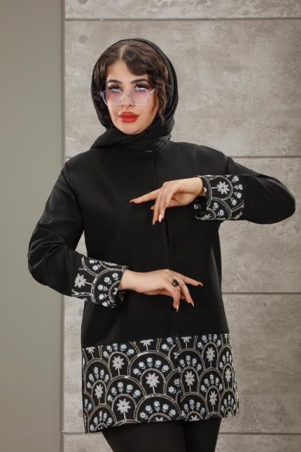 مانتو کرپ سوزن دوزی