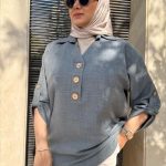 مانتو دکمه چوبی