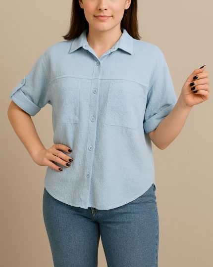 شومیز دوجیب برشدار کیمونو