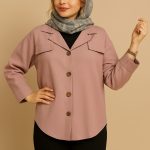 مانتو لنین کوتاه یقه انگلیسی